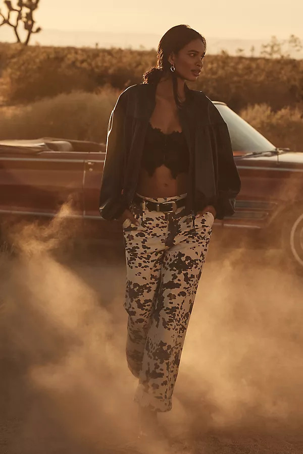 The Leon Double Hem High-Rise Wide-Leg Cuffed Jeans by Pilcro | Anthropologie (US)