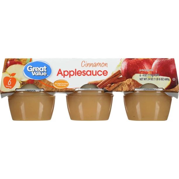 (6 Cups) Great Value Cinnamon Applesauce, 4 oz - Walmart.com | Walmart (US)