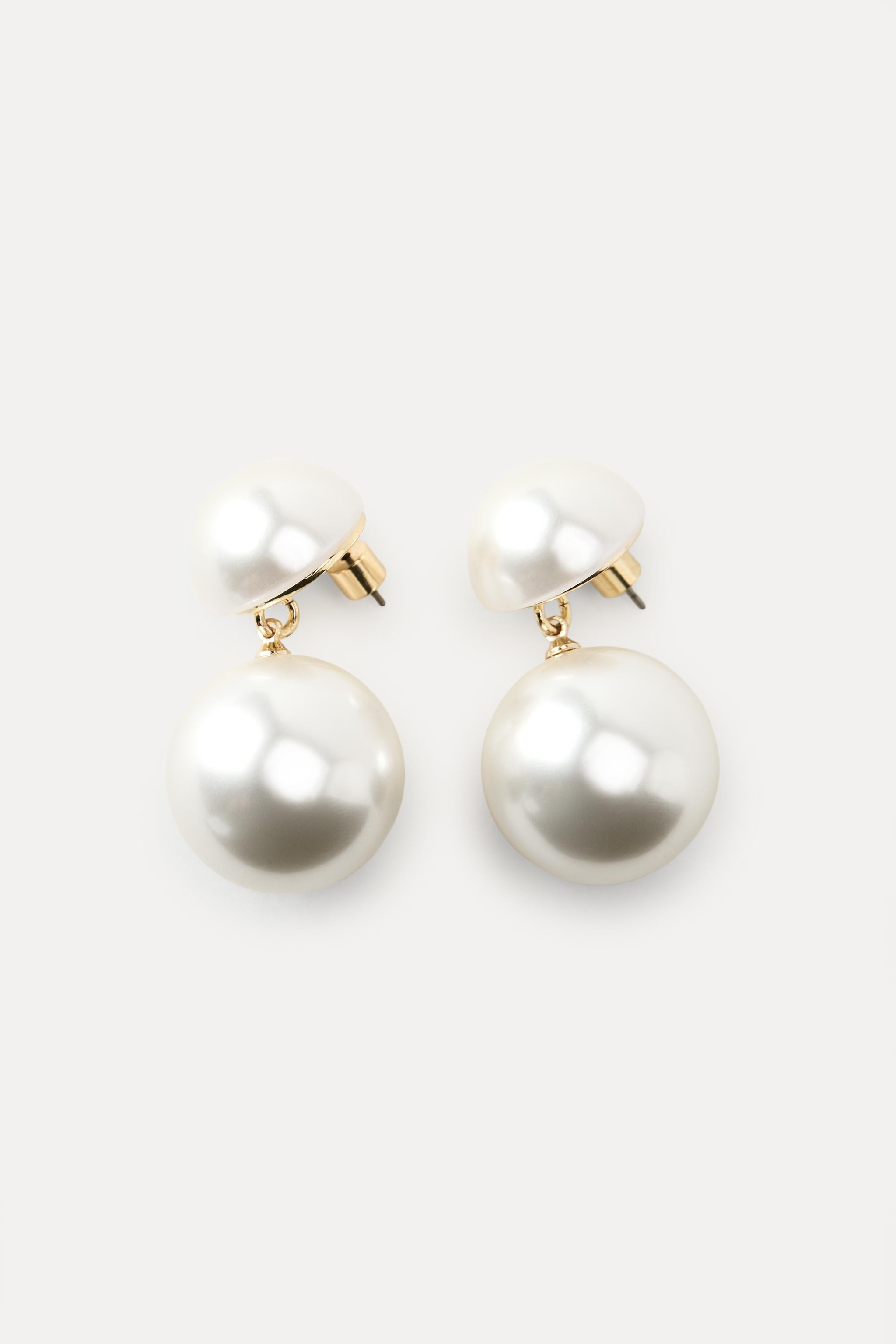 DOUBLE PEARL EARRINGS | Zara US