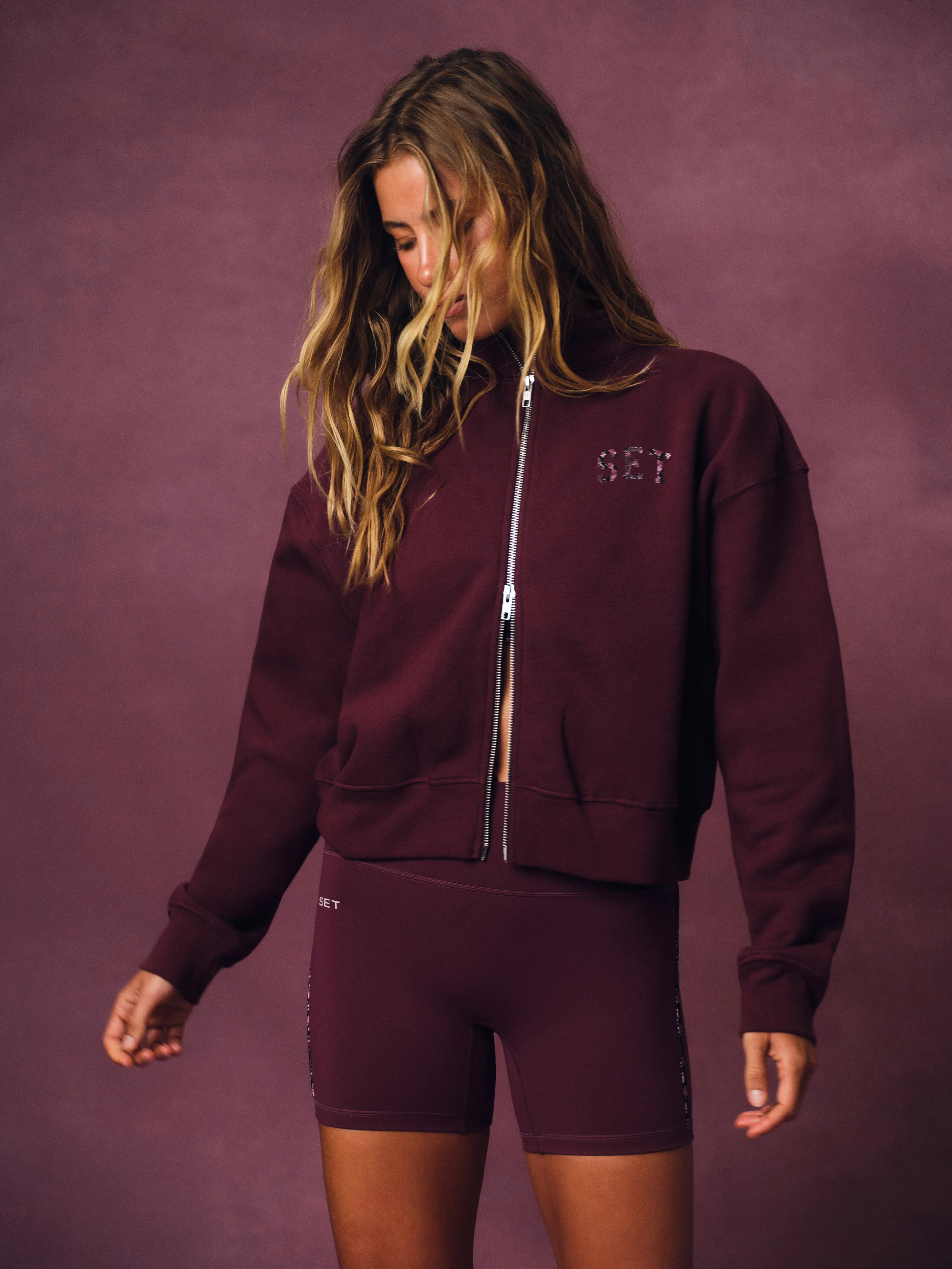 MIDWEIGHT SWEATS STAPLE ANIMAL PRINT SET FUNNEL ZIP - VIPER | SET Active
