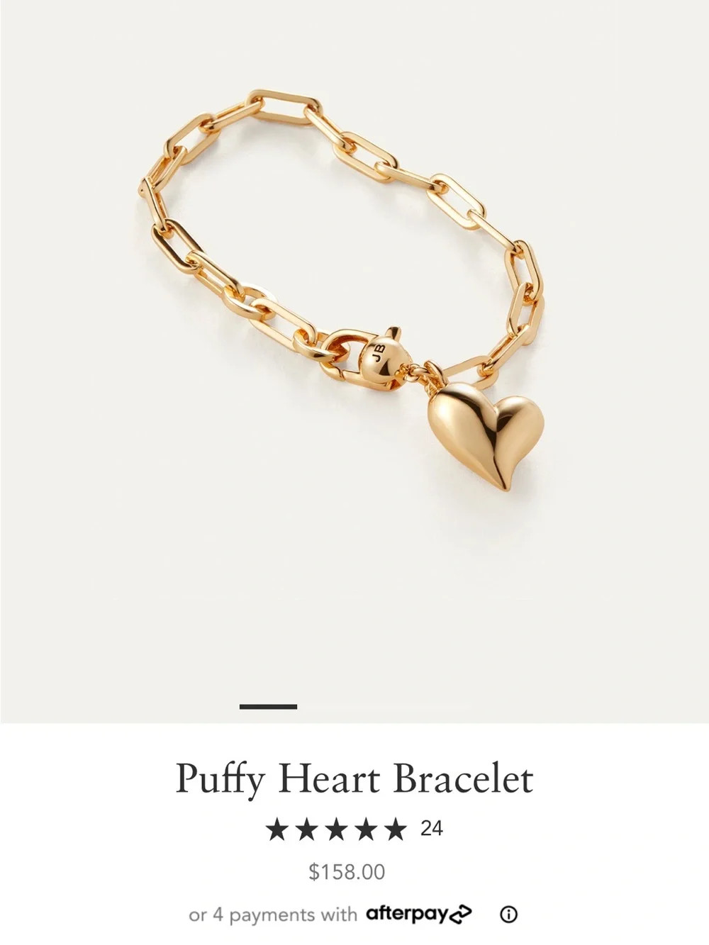Jenny Bird Puffy Heart Charm Bracelet - Gold | Poshmark