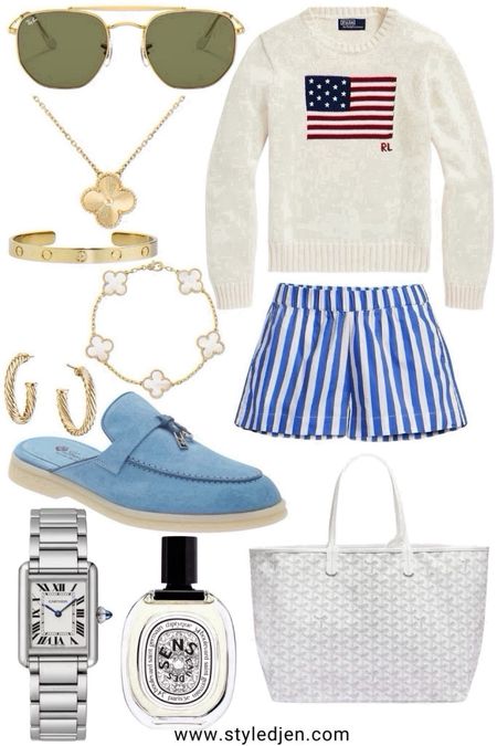 Coastal grandmother outfit for fall with stripe boxer style shorts, Ralph Lauren flag sweater and loro piana loafers 




#LTKFindsUnder100 #LTKSeasonal #LTKStyleTip