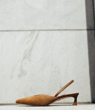 x Elizabeth Damrich Catherine Pointed Toe Haircalf Sling Back Kitten Heels | Dillard's