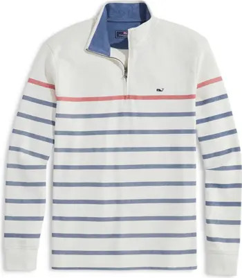 Saltwater Breton Stripe Quarter Zip Pullover | Nordstrom