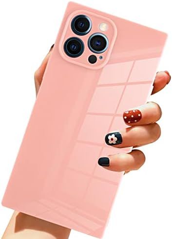 LSL Compatible with iPhone 12 Pro Max Case Square Pink Soft TPU Bumper Anti-Fall Anti-Scratch Sho... | Amazon (US)