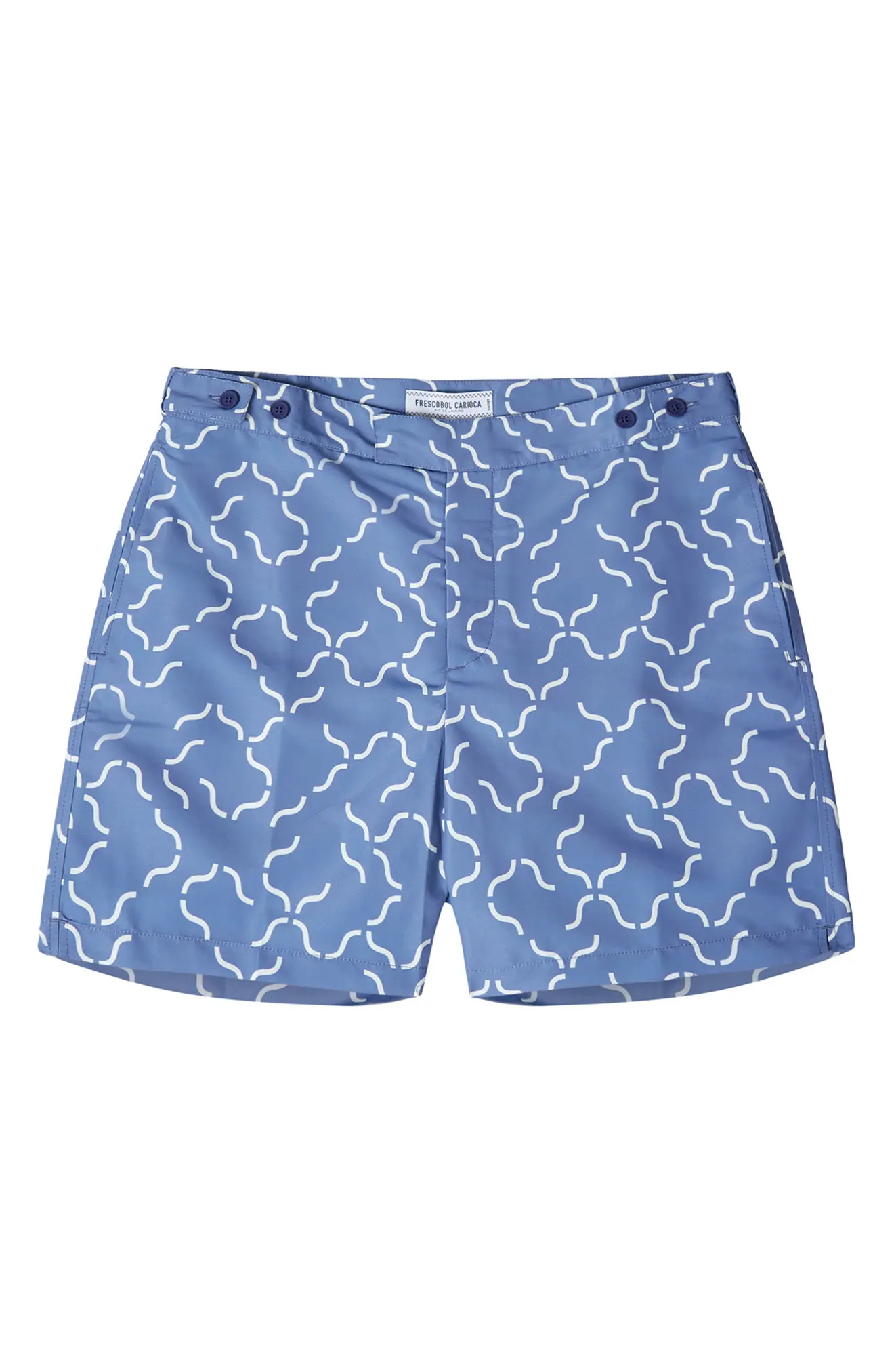 Men's Frescobol Carioca Leg Line Tailored Men's Swim Shorts, Size 38 - Blue | Nordstrom