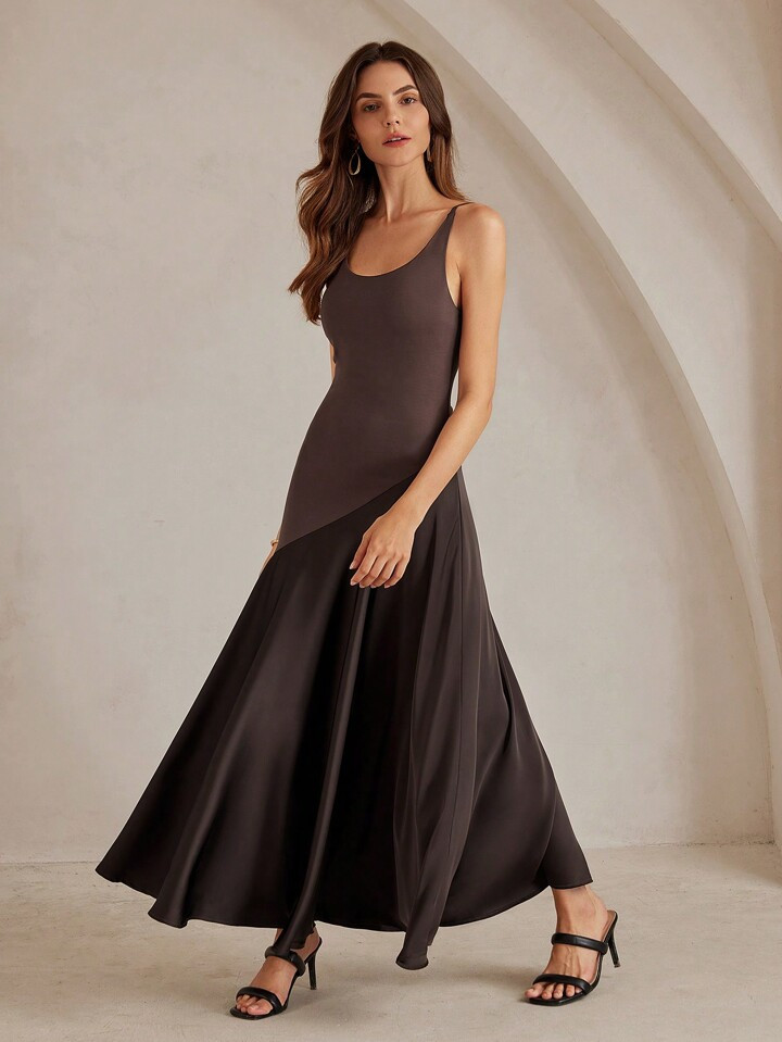 Anewsta Sleeveless Long Swing Dress Maxi Women Outfit | SHEIN