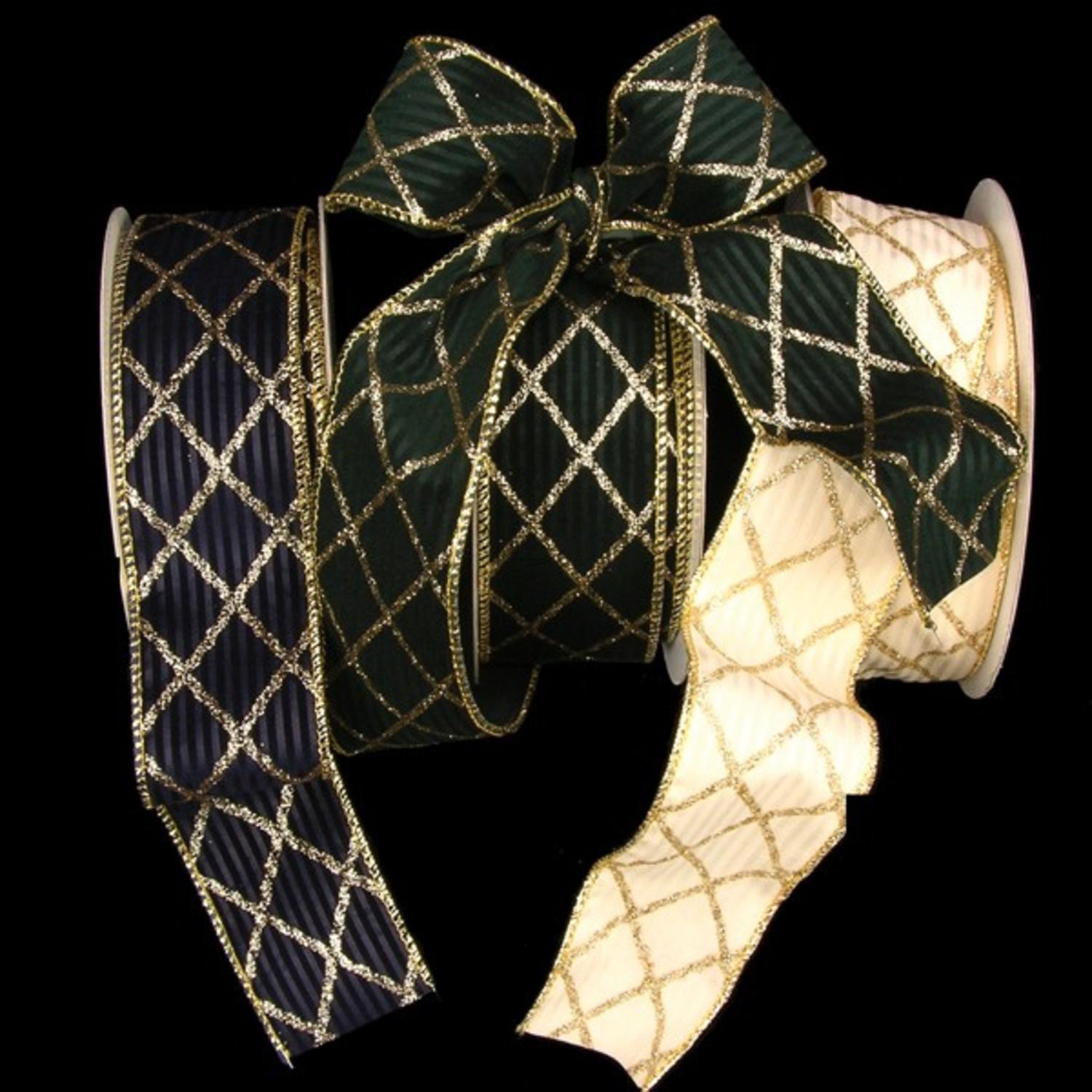 Hunter Green Velvet Diamond Jubilee Wired Craft Ribbon 2" x 40 Yards | Walmart (US)