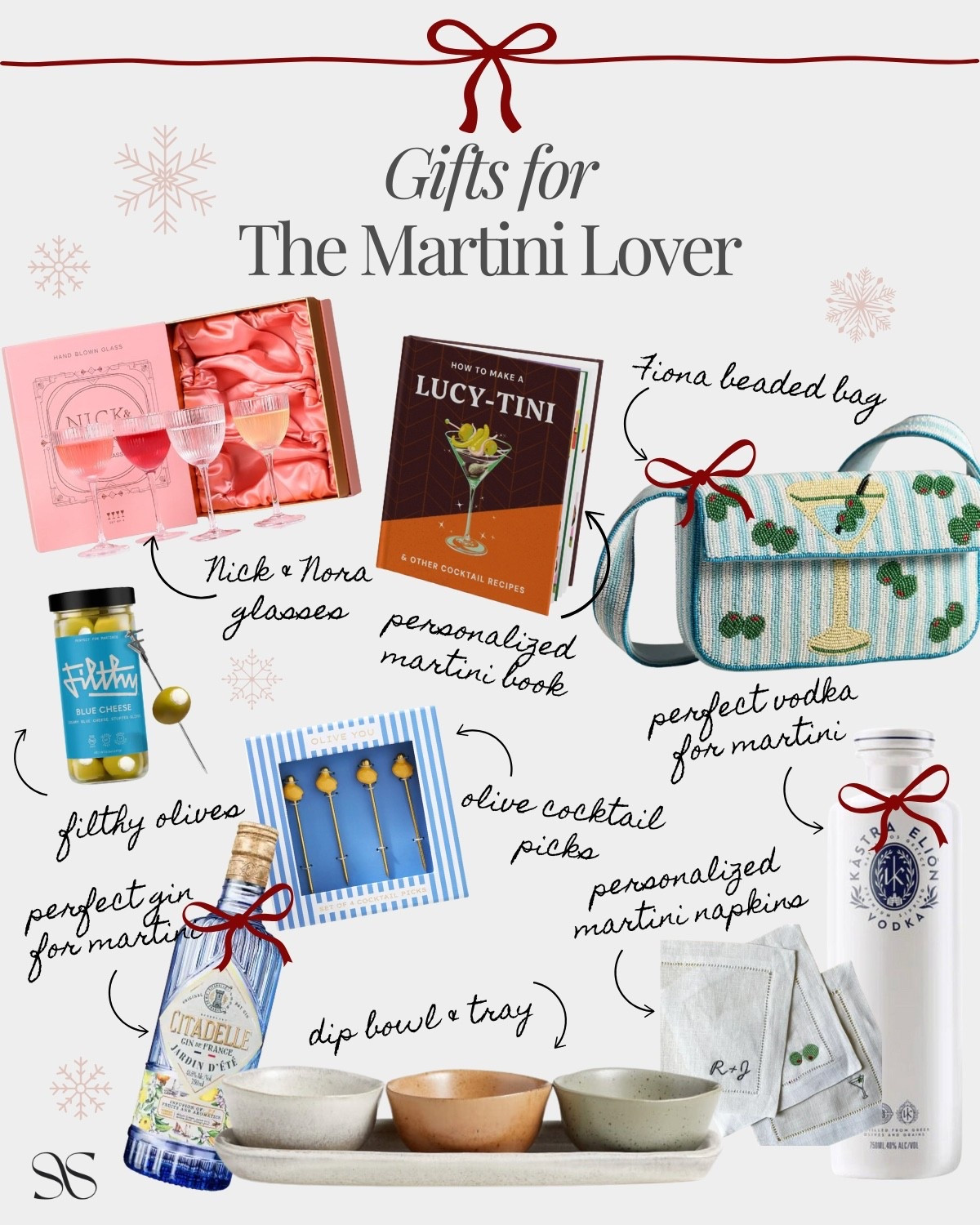 Gift ideas for the martini lover in your life 🍸 including glasses, the best olives, a custom recipe book, and even a cute beaded martini purse

#LTKGiftGuide #LTKHoliday #LTKSeasonal