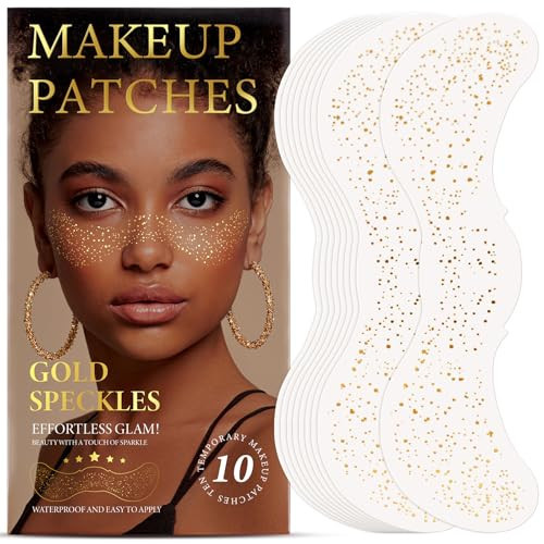 10 Count Glitter Freckles Temporary Face Tattoos - Gold Body & Face Star Sparkle Freckles, Faux Freckles for Festivals, Concerts, Parties - Easy Apply | Amazon (US)