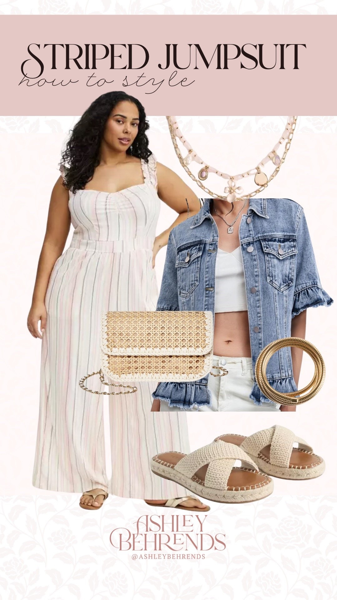This @Torrid jumpsuit is the definition of spring perfection 🌸. I love it paired with this short sleeve denim jacket, neutral accessories and this adorable necklace. If you’re a girlie who doesn’t like to show your arms, this is the way to style the outfit. 

#LTKSeasonal #LTKSaleAlert #LTKPlusSize