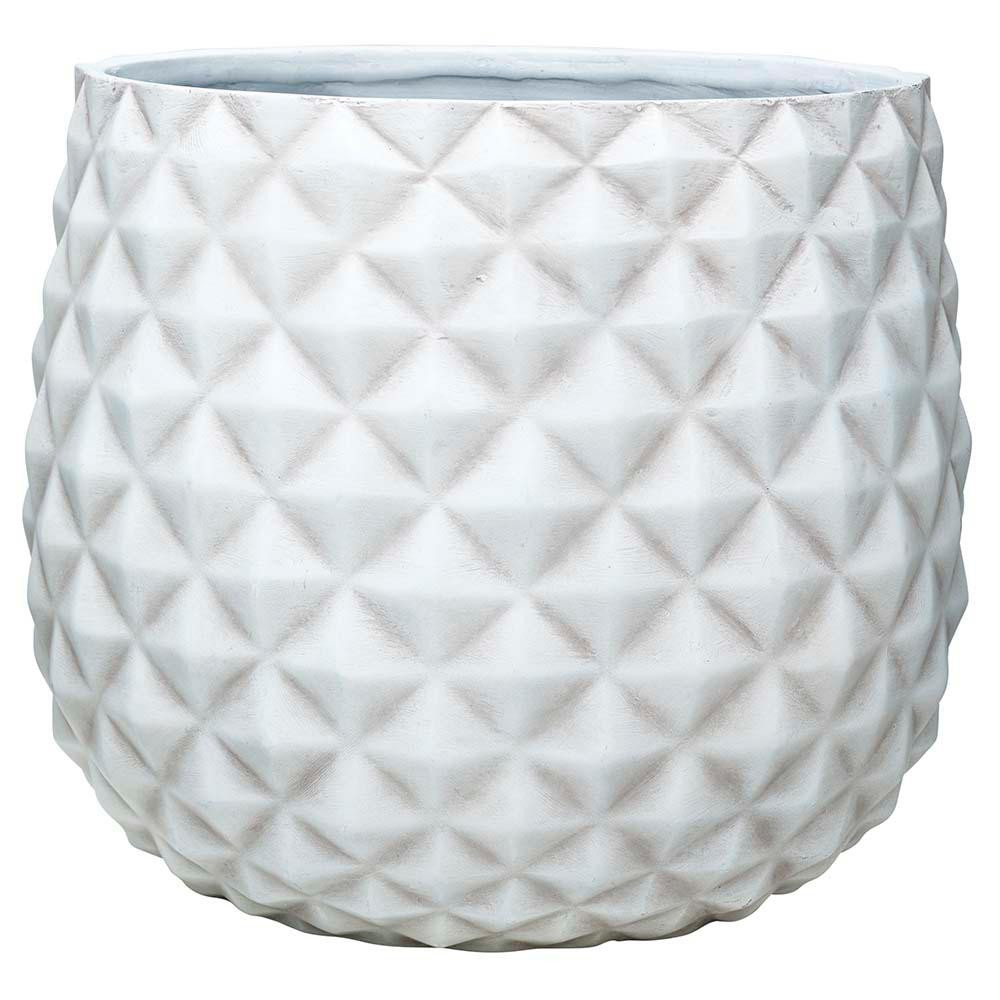 Pineapple 12 in. Dia Weathered White Composite Planter | The Home Depot