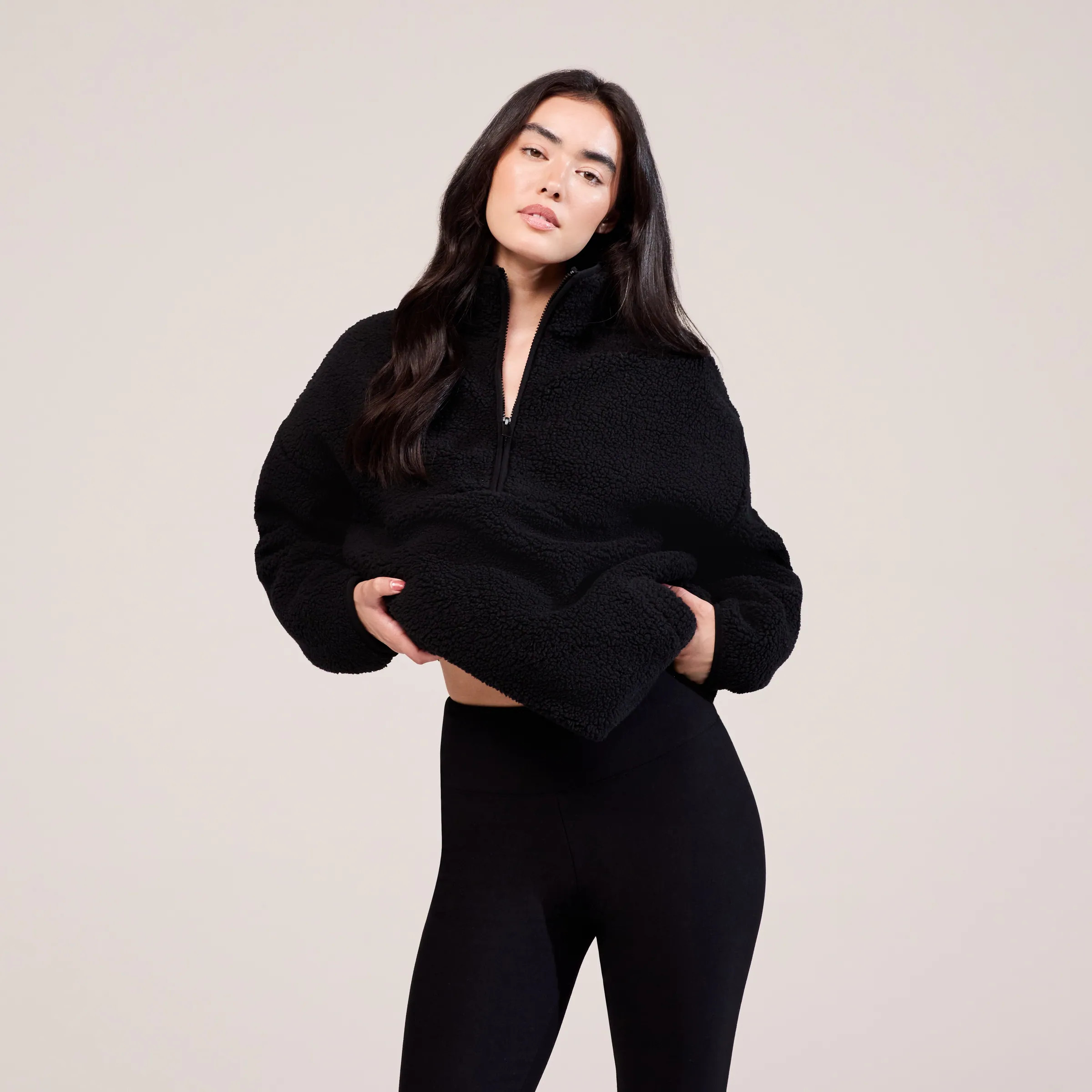 Borg 1/4 Zip Fleece | Black | LOVALL