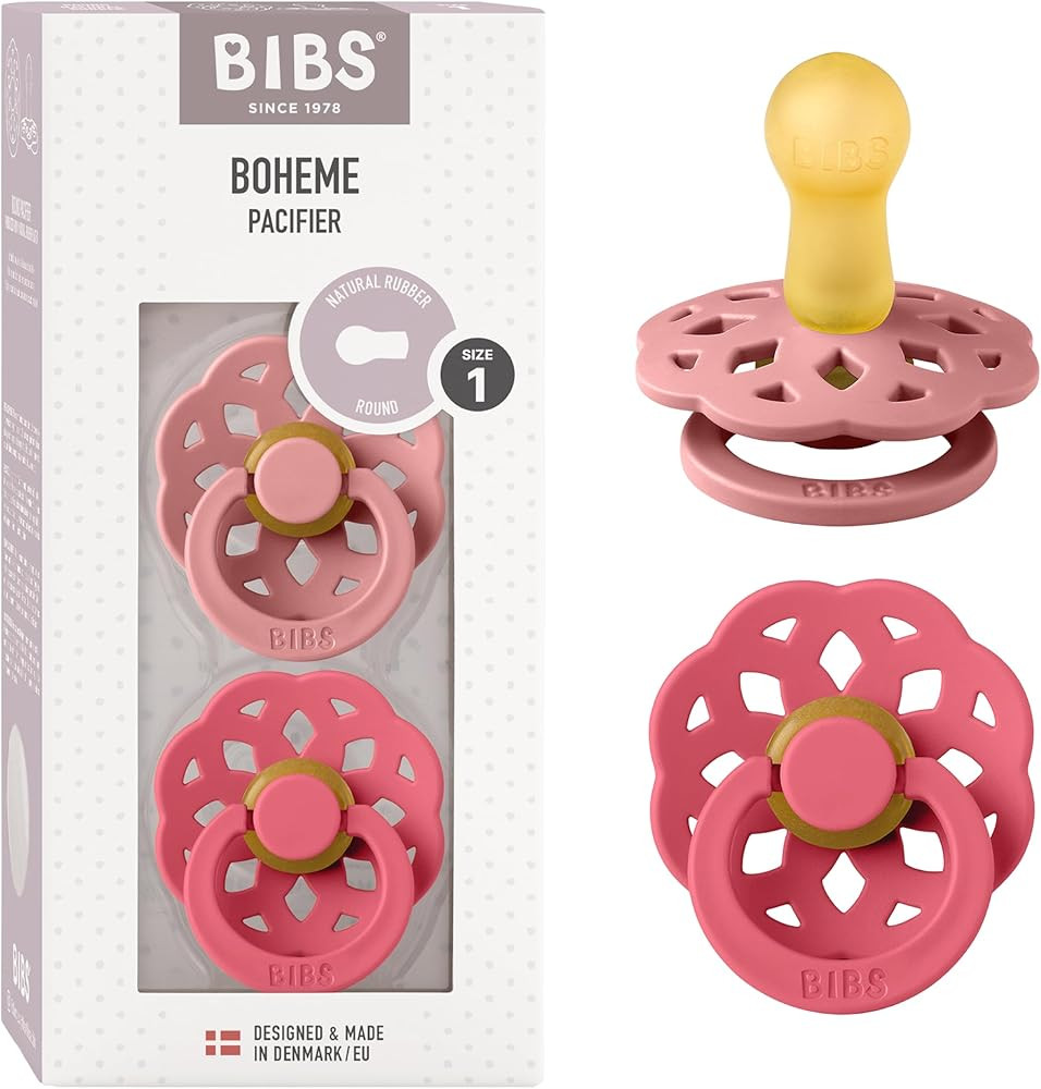Bibs Pacifiers 0-6 Months | Boheme Collection 2-Pack | BPA-Free Round Nipple | Made in Denmark | ... | Amazon (US)