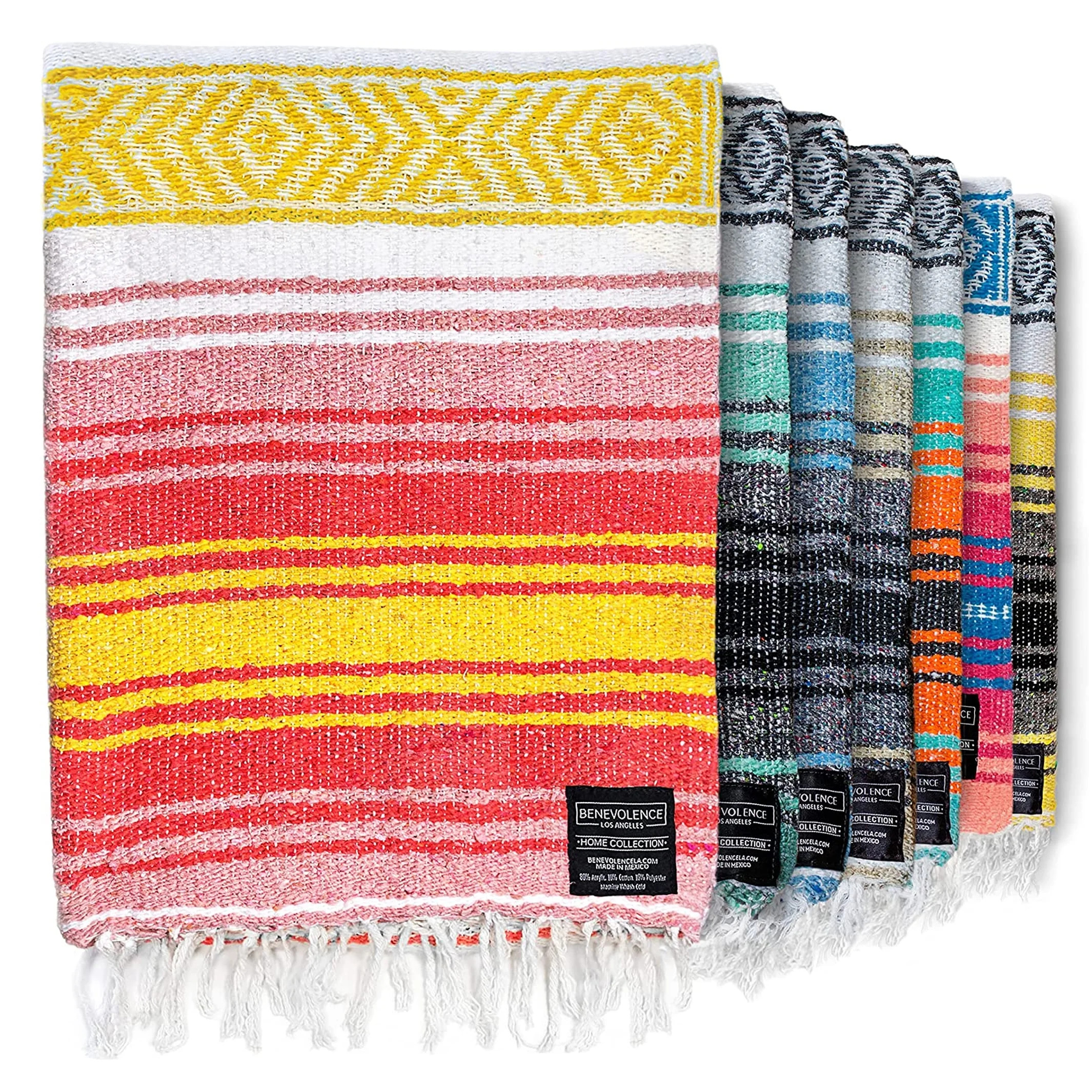 Benevolence LA Authentic Mexican Falsa Blanket - Pink Lemonade, 45 x 70 in | Walmart (US)
