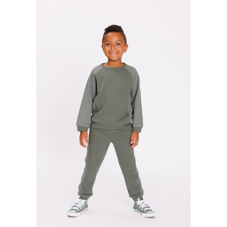 easy peasy Baby and Toddler Boy Sweatshirt and Jogger Pants Outfit Set, 2-Piece, Sizes 12M-5T | Walmart (US)