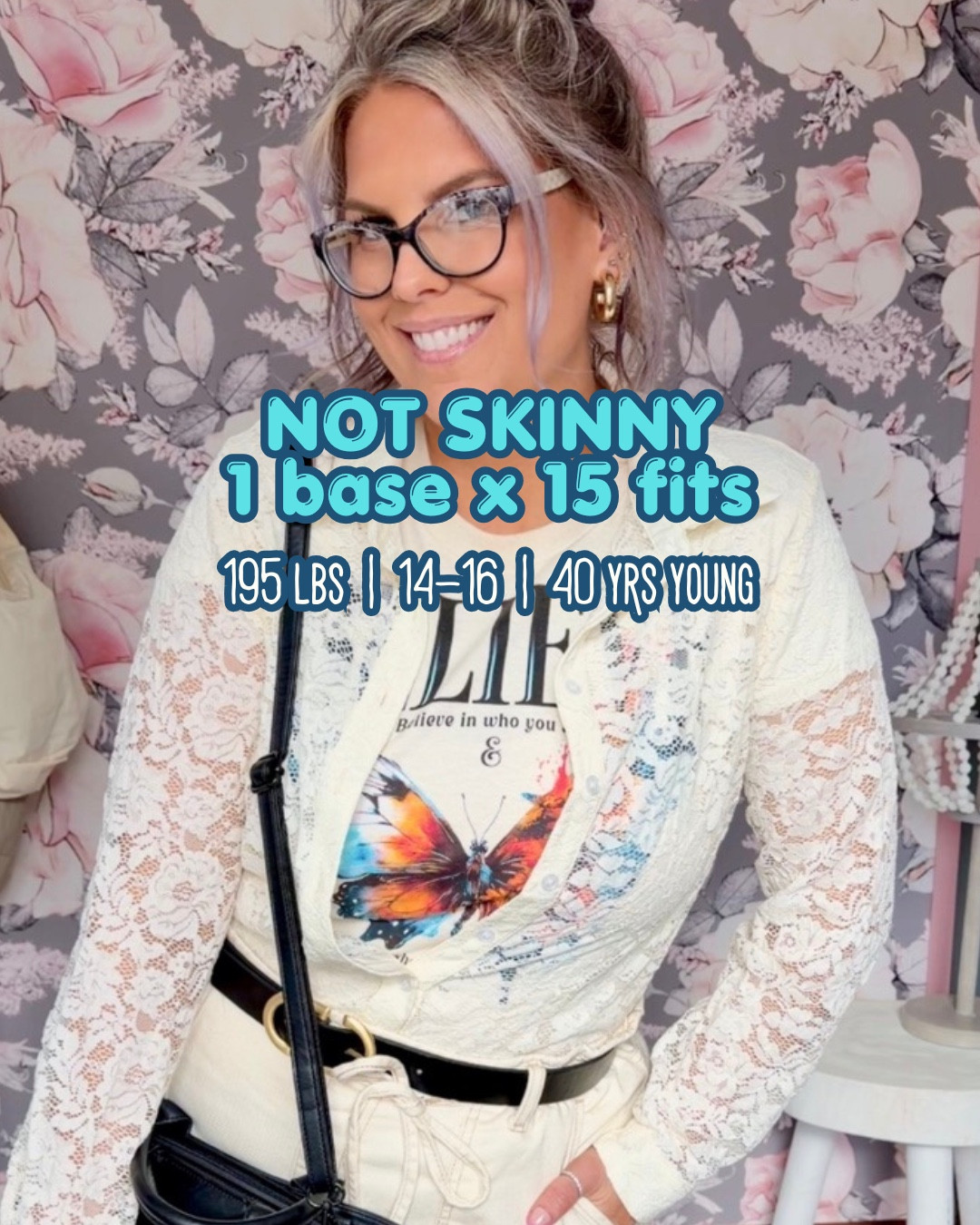 —ONE BASE x 15 OUTFITS— 

✔️Ivory Graphic Tee with Butterfly 〰️ size men’s small (sized down to be fitted)
✔️ Ivory Wide Leg Jeans with Drawstring 〰️ size XL (TTS)
✔️ Gold Tassel Necklace @walmartstyle 
✔️ Almond Fishnet Flats 〰️ TTS
✔️ Ivory Pointed Toe Corset Flats 〰️ TTS 
✔️ Mesh Polka Dot Flats 〰️ TTS
✔️ Yellow Saddle Bag with Tassel @amazonfashion 
✔️ Sleeveless Crochet Swim Coverup 〰️ size L/XL
✔️ Black & Ivory Converse Heels 〰️ size down 1/2
✔️ Ivory Hobo Bag 〰️ @walmartstyle   
✔️ Black Braided Belt 〰️ size 3x (sized up for oversized)
✔️ Black Exaggerated Pointy Collar 〰️ @sheinofficial 
✔️ Black Pointy Toe Stilettos (so comfy!) & ⛔️CLEARANCE! 〰️ TTS  
✔️ Tan Festival Laceup Gladiator Sandals 〰️ TTS
✔️ Black Denim Button Down Shirt 〰️ size L (TTS) @amazonfashion 
✔️ Black Lace Up Ballet Flats 〰️ TTS 
✔️ Kelly Green Sneakers 〰️ TTS ⛔️CLEARANCE! 
✔️ Green & Navy Striped Shoulder Bag 〰️ @amazonfashion 
✔️ Grunge Black Shoulder Bag 〰️ @montanawest  

✔️Black Lace Layering Shirt 〰️ linked similar
✔️White Lace Layering Shirt 〰️ linked similar
✔️Black & White Checkered Bag 〰️ linked similar 

#walmart #walmartfashion #walmartstyle  walmart fashion, walmart style, walmart outfit, walmart look, walmart fashion, found it at walmart, walmart fashion finds, walmart summer, walmart winter, walmart fall, walmart spring, walmart new arrivals, walmart outfit, walmart outfit inspo, walmart outfit inspiration, walmart curves, walmart curvy, curvy walmart, midsize walmart, walmart midsize, walmart ootd, walmart shopping, new at walmart  
#under20 #under30 #under40 #under50 #under60 #under75 #under100 #affordable #budget #inexpensive #size14 #size16 #size12 #medium #large #extralarge #xl #curvy #midsize #pear #pearshape #pearshaped budget fashion, affordable fashion, budget style, affordable style, curvy style, curvy fashion, midsize style, midsize fashion 

 

 

#LTKootd #LTKMidsize #LTKOver40