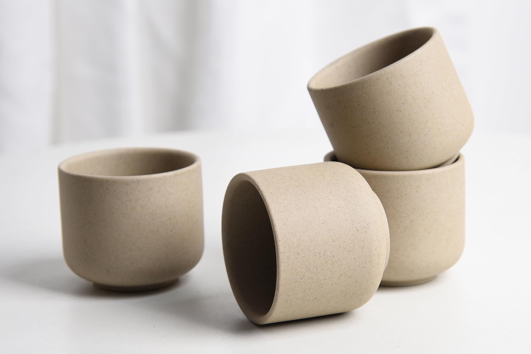 Ceramic teacups set of 4,No Handle Chinese KungFu Tea cups,3.5oz Teacups Japanese Teacup Set,Cera... | Amazon (US)