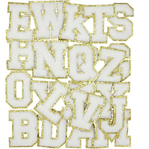 26 Pieces Chenille Letters Patch Letters Trimming Iron on Letters Decorative White Custom Sewing Fab | Amazon (US)