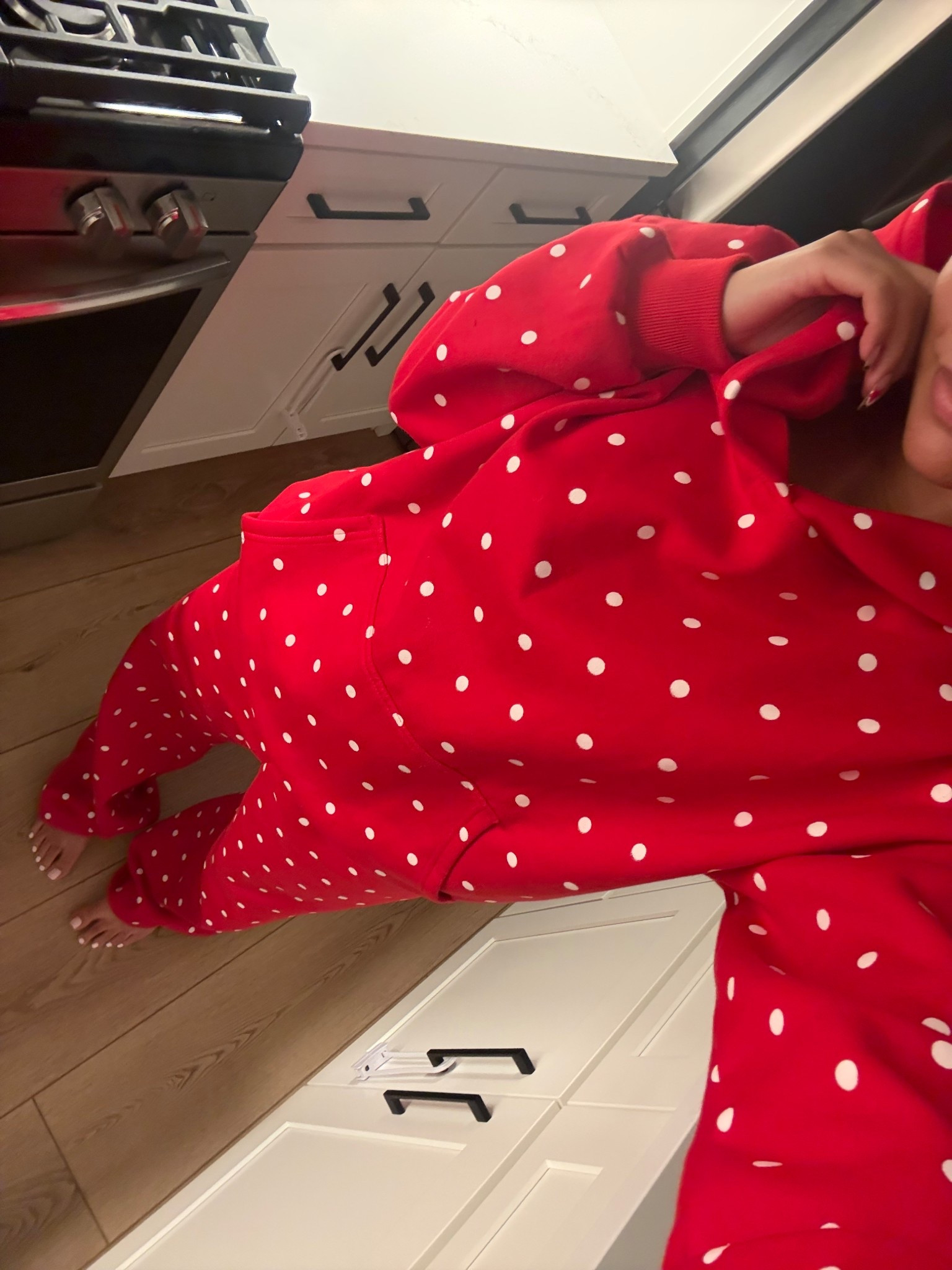 Got this matching set for a chill night on the Disney cruise and never got to wear it. I thought it was giving Minnie Mouse vibes. So cute!! 

#LTKmomlife