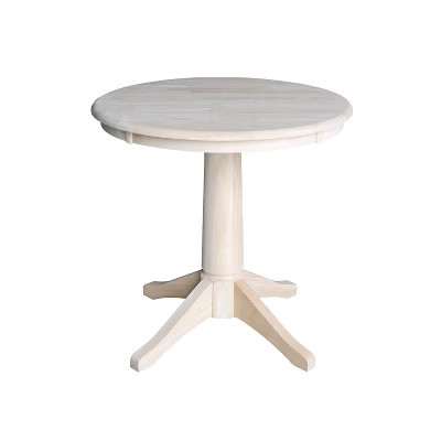 International Concepts 30" Round Top Pedestal Table-28.9" H, Unfinished | Target