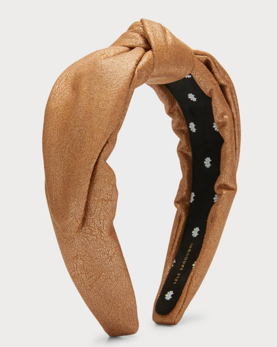 Knotted Vegan Leather Veronica Headband | Neiman Marcus