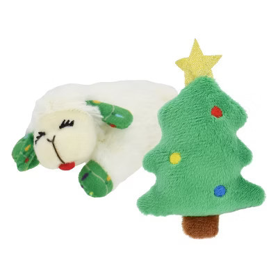 Multipet Lamb Chop Christmas tree Holiday Cat Toy - 2Pk | Target