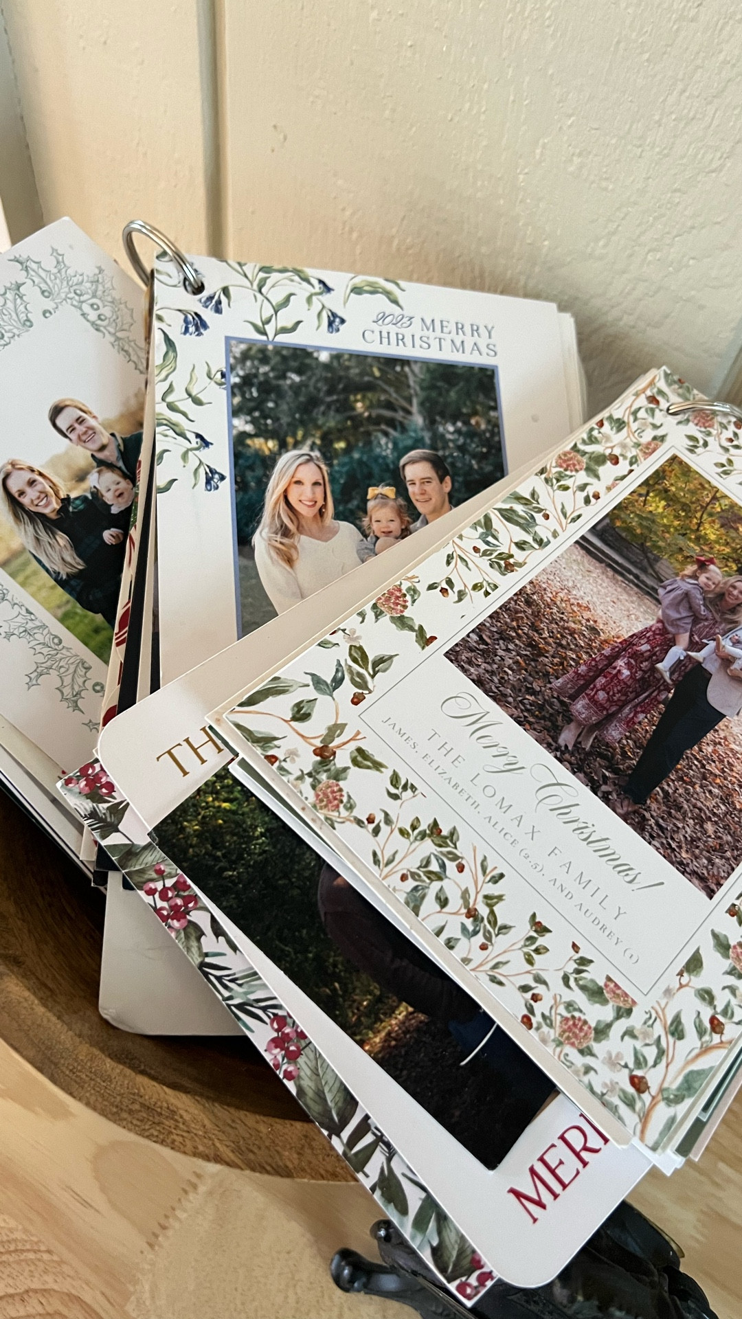 I love getting Christmas cards from friends and family, putting them on display, and getting to see everyone’s smiling faces throughout the holiday season!

But when the decor comes down, I can’t bear to throw them all away. Instead, I’ve started doing this little project so that I can pull all of those cards back out season after season.

What sentimental touches are you adding around your home this Christmas?

#christmasdecor #christmascards 

#LTKHoliday #LTKstorytime #LTKSeasonal