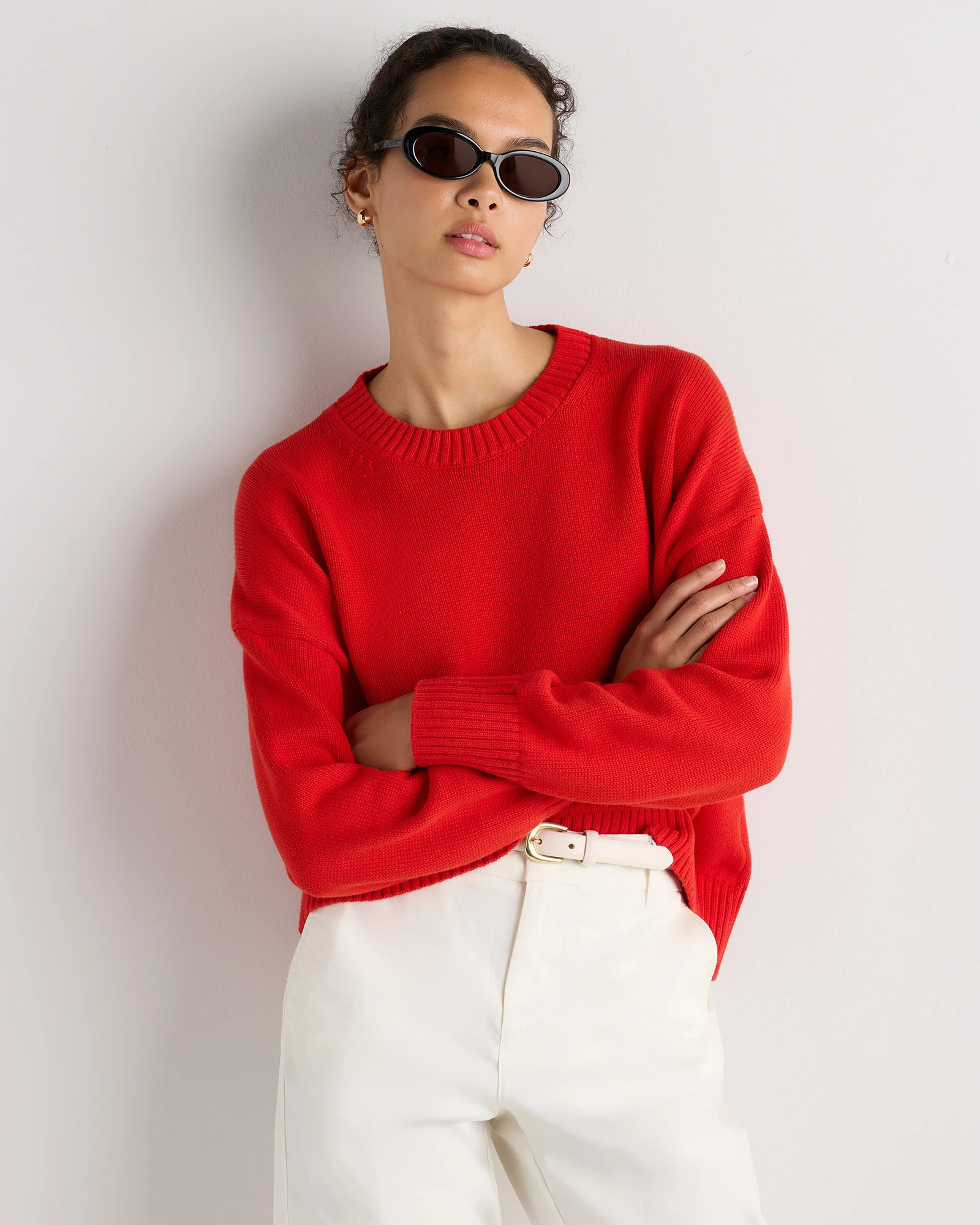 100% Organic Cotton Boyfriend Crew Sweater | Quince