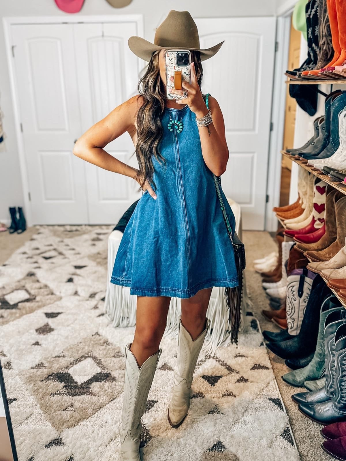 The perfect denim dress from Amazon - wearing a small - country concert outfit idea - summer outfit idea - CMA fest 

#LTKFindsUnder100 #LTKFindsUnder50 #LTKStyleTip