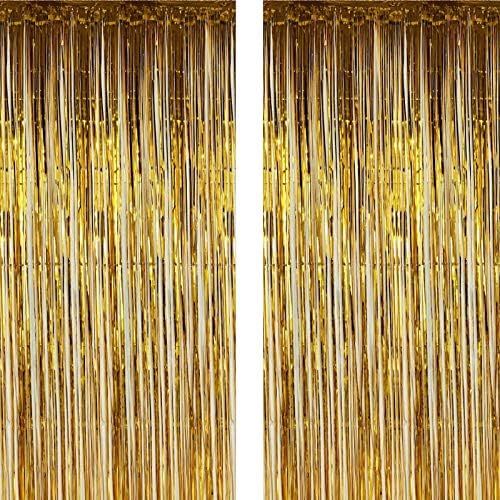 Twinkle Star 2 Pack Photo Booth Backdrop Metallic Tinsel Foil Fringe Curtains Environmental Backg... | Amazon (US)