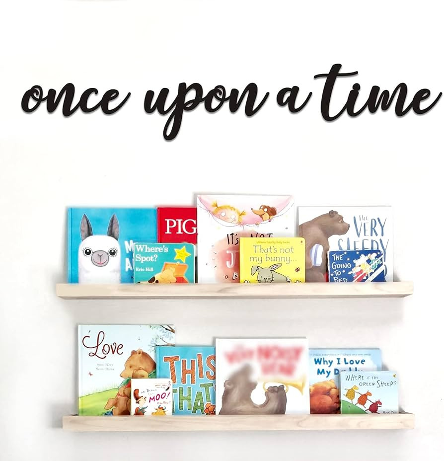 Huray Rayho Once Upon a Time Wood Sign Nursery Wall Decor Words Art Hanging Decor for Family Book... | Amazon (US)