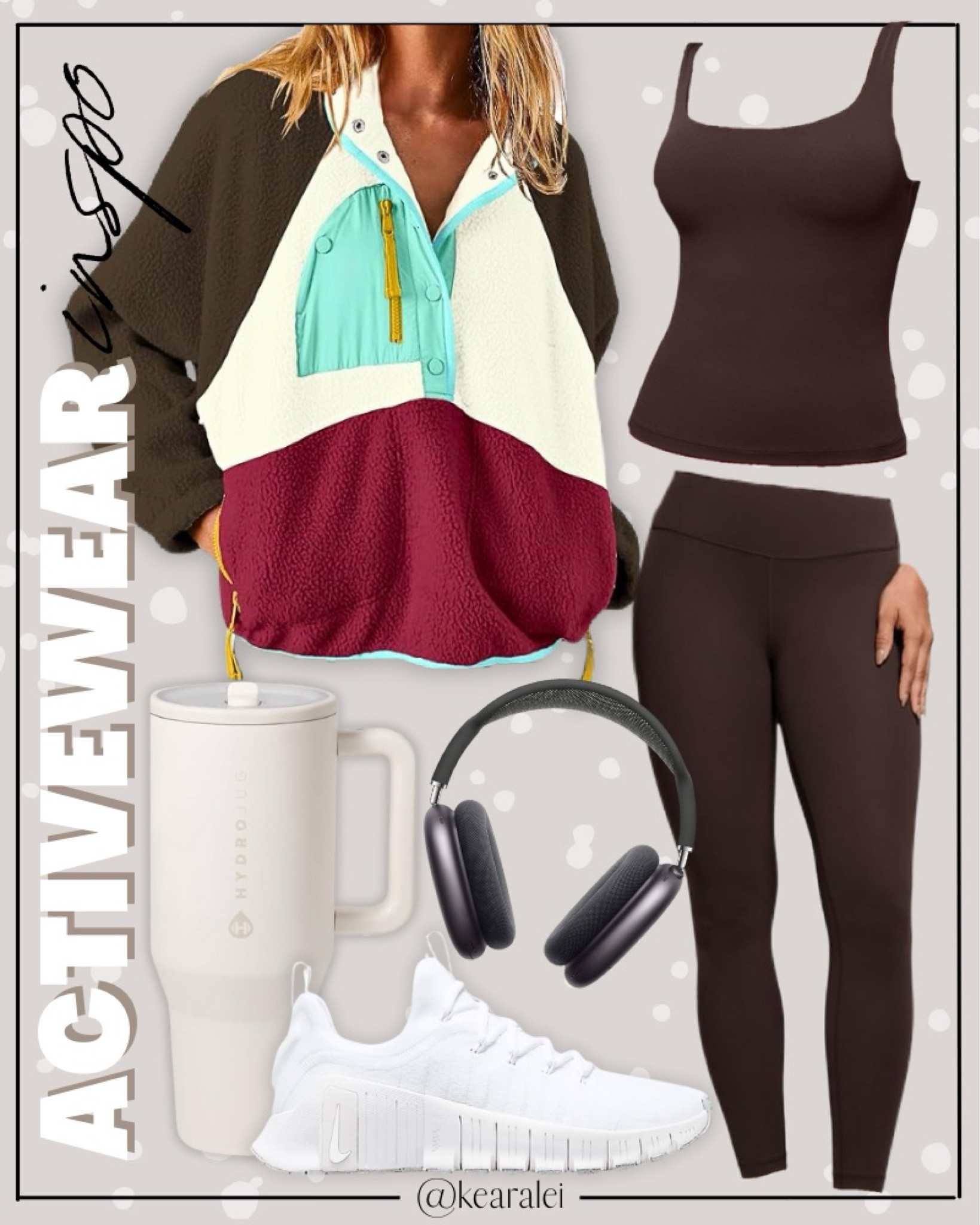 Activewear outfit Amazon active wear workout set fitness exercise leggings shorts sports bra dark brown tank top brown leggings Lululemon look alike CRZ YOGA Gym Workout leggings fleece color block pullover sweatshirt zip up jacket free people hit the slopes fleece jacket inspired white Nike metcon 6 sneakers tennis shoes hydrojug traveler tumbler water bottle AirPod exercise essentials for women strength training New Year’s resolutions
.
.
.
Fitness Wear, Activewear, exercise outfit, workout leggings, sports bra, Lulu lemon, free people motion active athleisure
.

Amazon fashion, teacher outfits, business casual, casual outfits, neutrals, street style, Midi skirt, Maxi Dress, Swimsuit, Bikini, Travel, skinny Jeans, Puffer Jackets, Concert Outfits, Cocktail Dresses, Sweater dress, Sweaters, cardigans Fleece Pullovers, hoodies, button-downs, Oversized Sweatshirts, Jeans, High Waisted Leggings, dresses, joggers, fall Fashion, winter fashion, leather jacket, Sherpa jackets, Deals, shacket, Plaid Shirt Jackets, apple watch bands, lounge set, Date Night Outfits, Vacation outfits, Mom jeans, shorts, sunglasses, Disney outfits, Romper, jumpsuit, Airport outfits, biker shorts, Weekender bag, plus size fashion, Stanley cup tumbler
.
Target, Abercrombie and fitch, Amazon, Shein, Nordstrom, H&M, forever 21, forever21, Walmart, asos, Nordstrom rack, Nike, adidas, Vans, Quay, Tarte, Sephora, lululemon, free people, j crew jcrew factory, old navy


#LTKFitness #LTKActive #LTKSeasonal