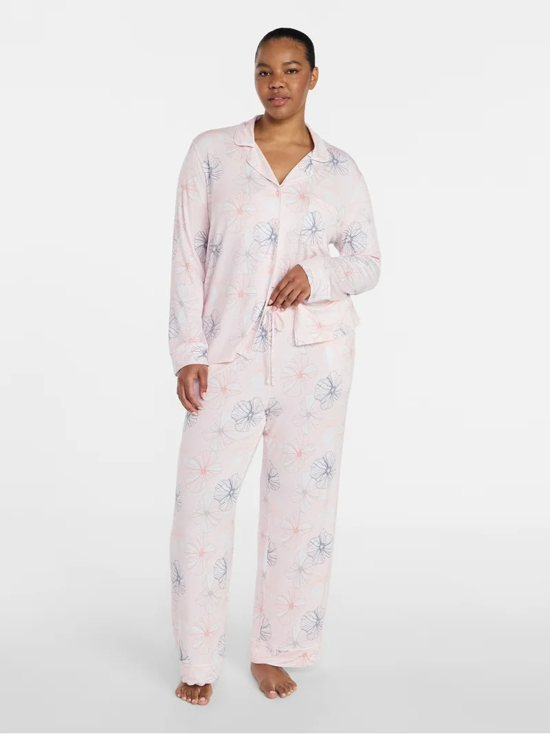 Joyspun4.8 stars out of 15 reviews(4.8)|15 Joyspun Women’s Sleep Modal Long Sleeve Notch Top an... | Walmart (US)