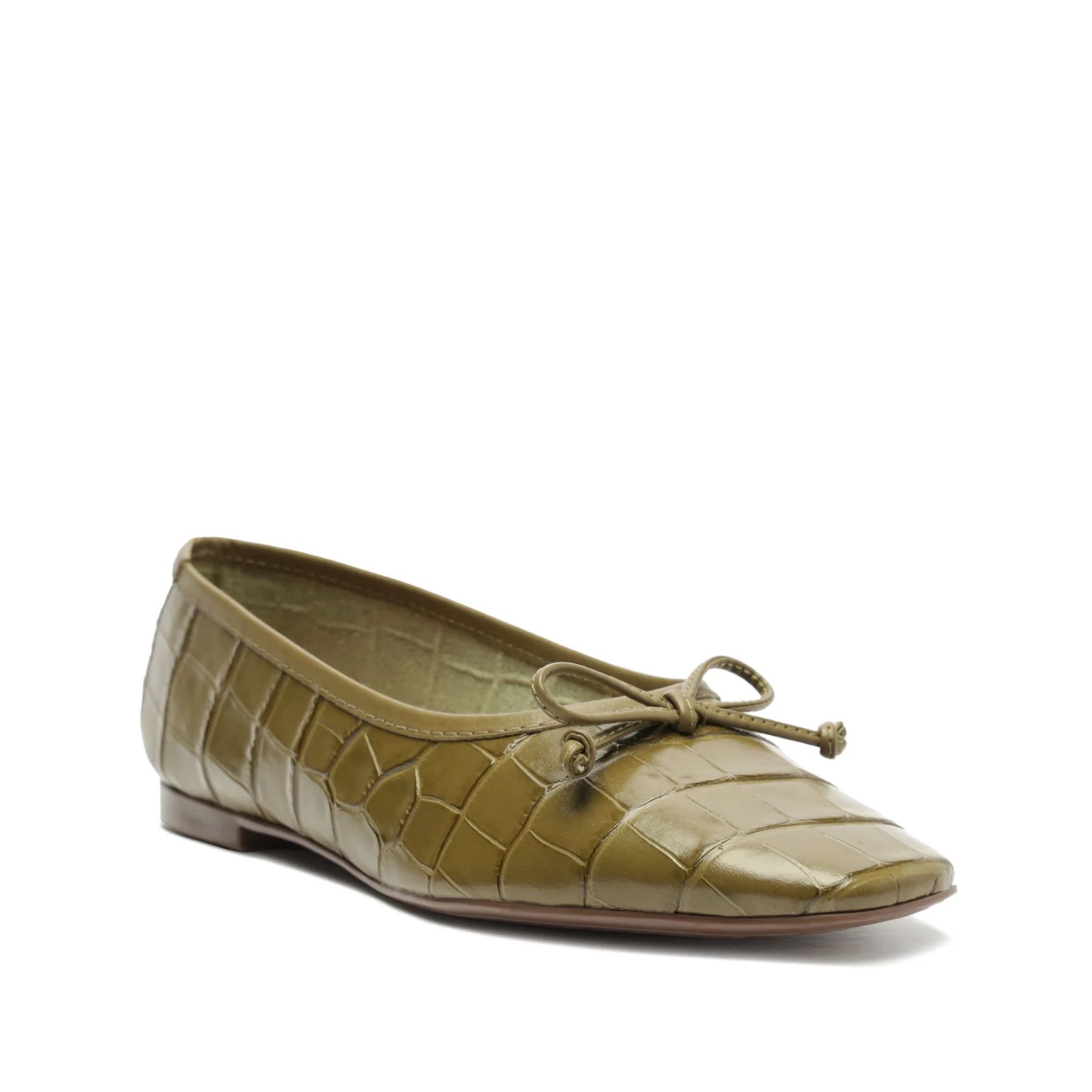 Arissa Crocodile-Embossed Leather Flat | Schutz Shoes (US)