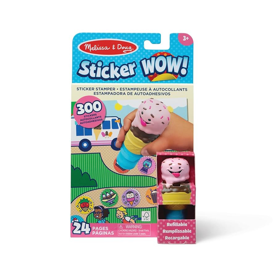 Melissa & Doug Sticker WOW!™ 24-Page Activity Pad and Sticker Stamper, 300 Stickers, Arts and C... | Amazon (US)