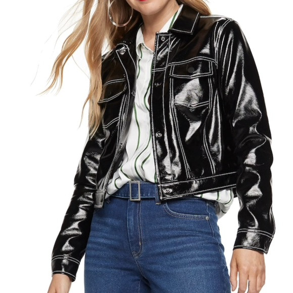 Nine West Faux Leather Jacket | Poshmark
