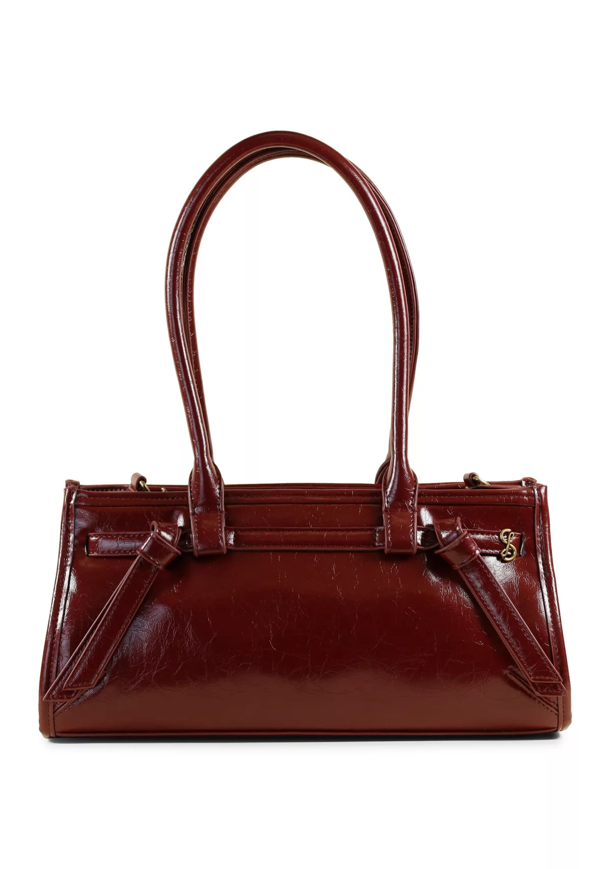 Onyx Belted Crackle Shoulder Bag | Belk