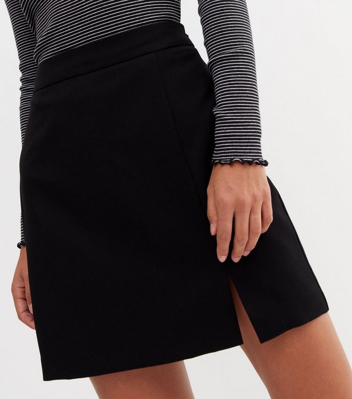 Black Split Hem Mini Skirt
						
						Add to Saved Items
						Remove from Saved Items | New Look (UK)