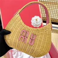 Bamboo Weaving Hobo Handbags Women Designer Wander Shoulder Bags Crossbody Summer Beach Straw Pur... | DHGate