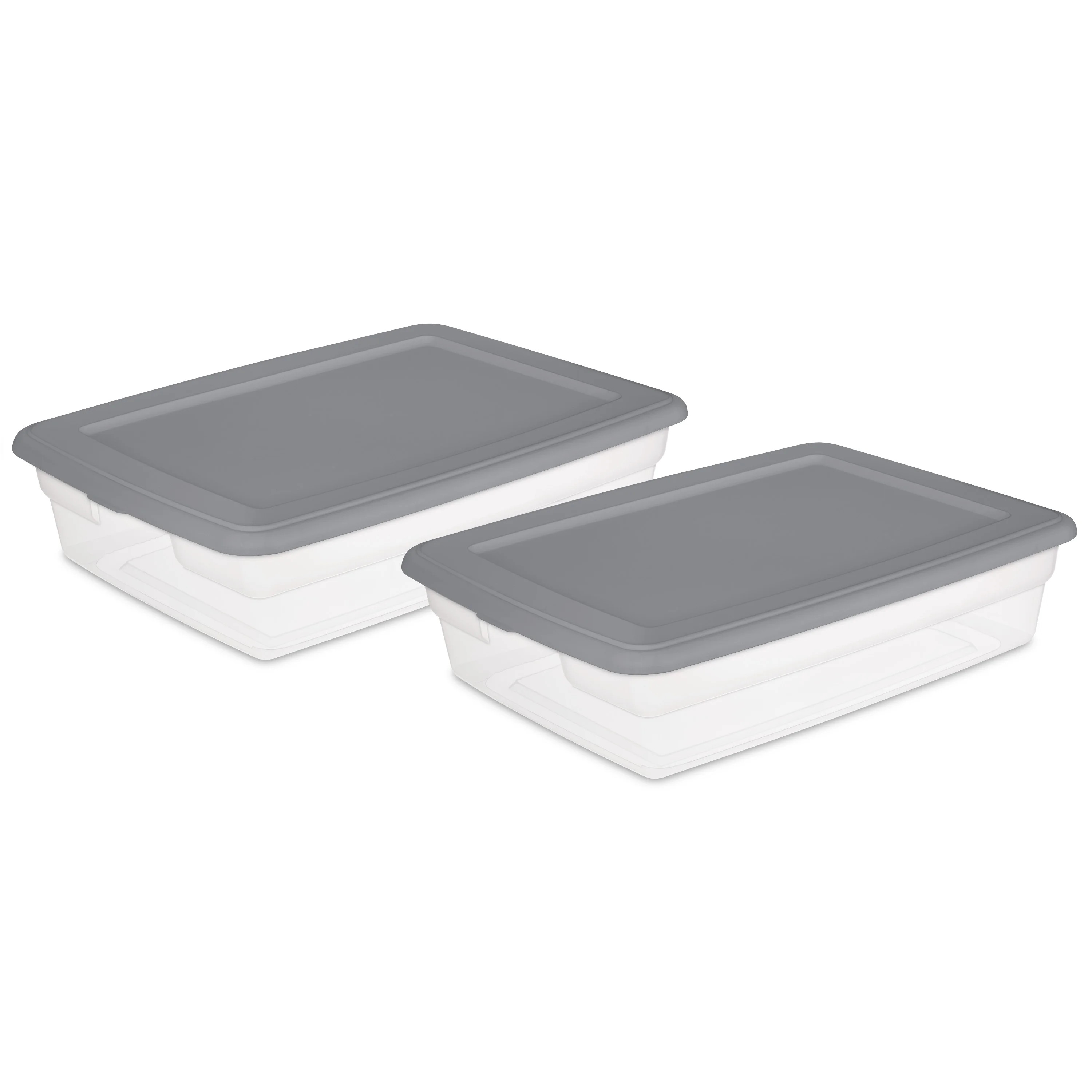 Sterilite Set of (2) 28 Qt. Storage Boxes Plastic, Titanium | Walmart (US)