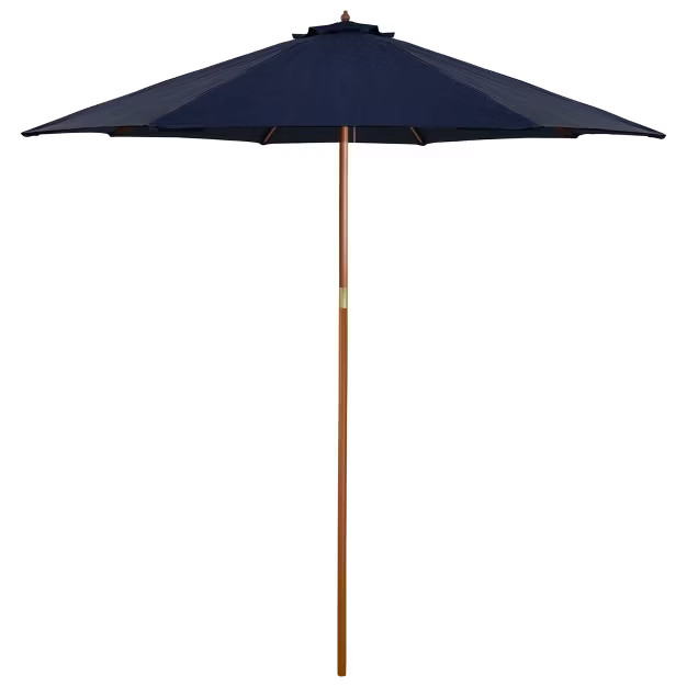 Northlight 9ft Outdoor Patio Market Umbrella with Wooden Pole, Navy Blue | Target