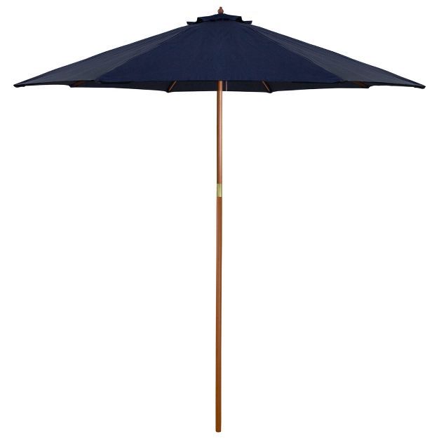 Northlight 9ft Outdoor Patio Market Umbrella with Wooden Pole, Navy Blue | Target