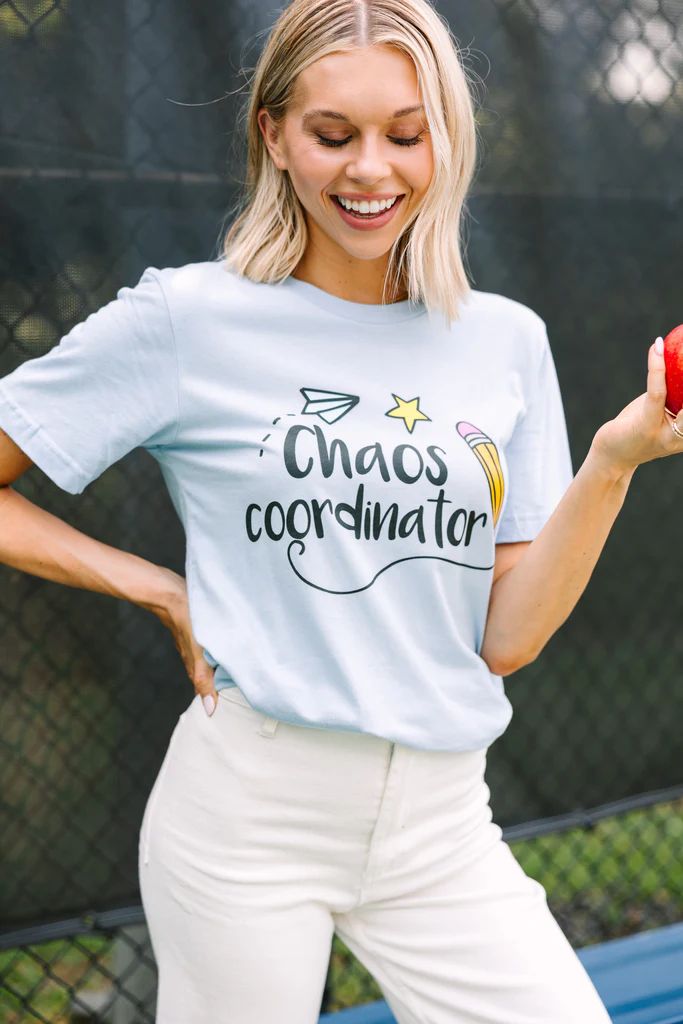 Chaos Coordinator Baby Blue Graphic Tee | The Mint Julep Boutique