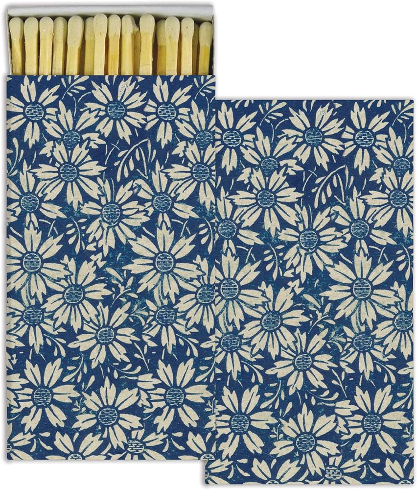 Blue Daisies Match Box with Wooden Matches | Amazon (US)