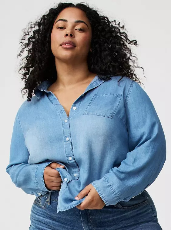 Lizzie Tencel Button-Up Shirt | Torrid (US & Canada)