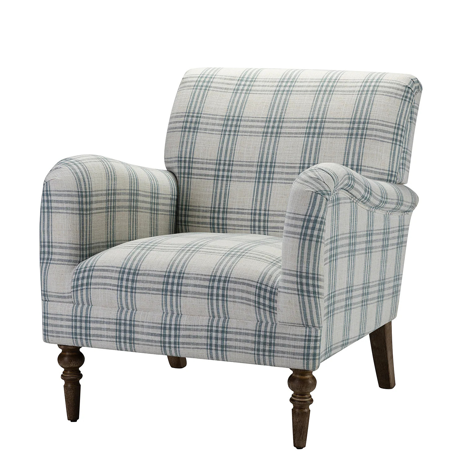 14 Karat Home 30.3-in W Modern BLUE Linen Accent Armchair one_size | HCHS0193-BLUE | Lowe's