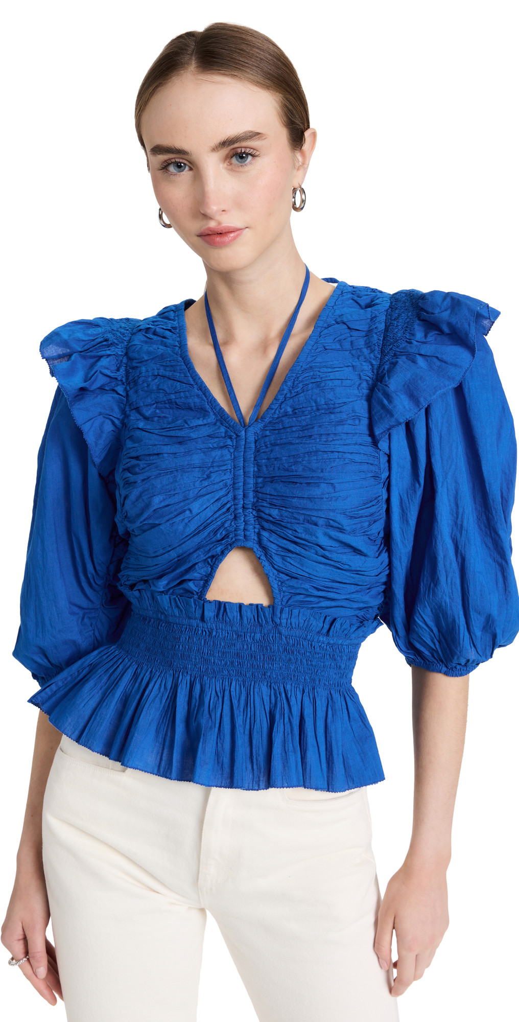 Sea Paco Solid Puff Sleeve Top | Shopbop