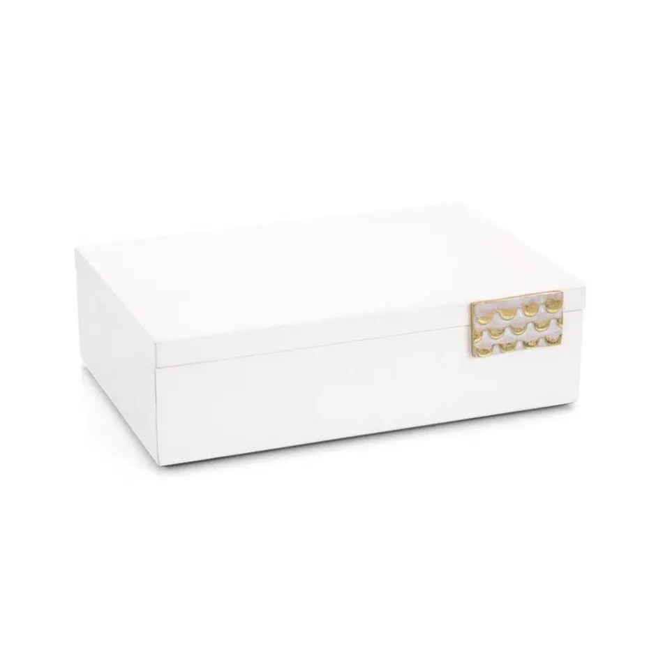 Porcelain White Leather Box II | Gracious Style