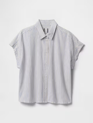 Linen-Blend Cropped Shirt | Gap (US)